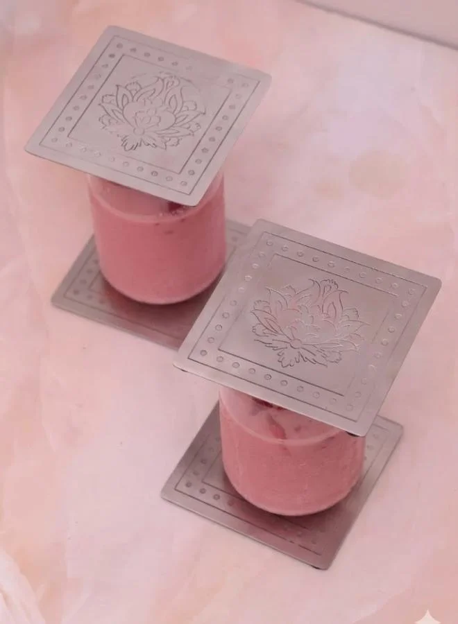 Casa Quesera Square Amara silver , Brass Coasters, set of four